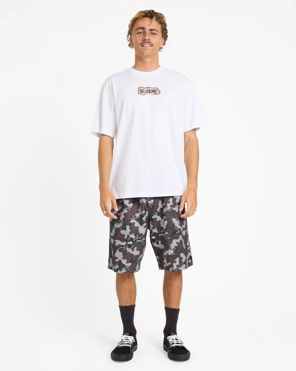 OTIS SNAKE SS white billabong mens short sleeve t-shirt OG fit tee Large front print Otis Carey collection