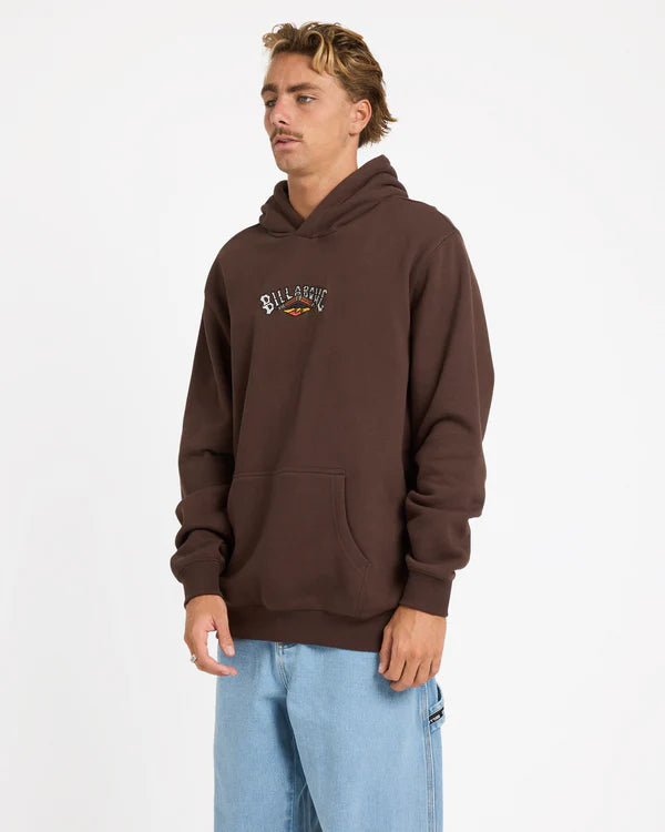 OG fit Pouch pocket Centre front embroidery Otis Carey trims OTIS ARCH POP HOOD CHOCOLATE MENS BILLABONG OTIS CAREY