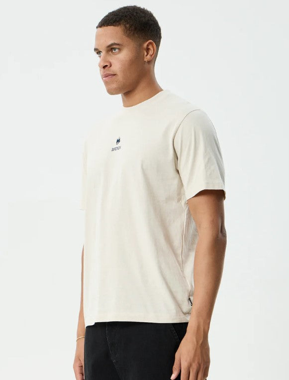 BURNIN RETRO FIT TEE MENS AFENDS MOONBEAM RIBBED CREW NECK TEE