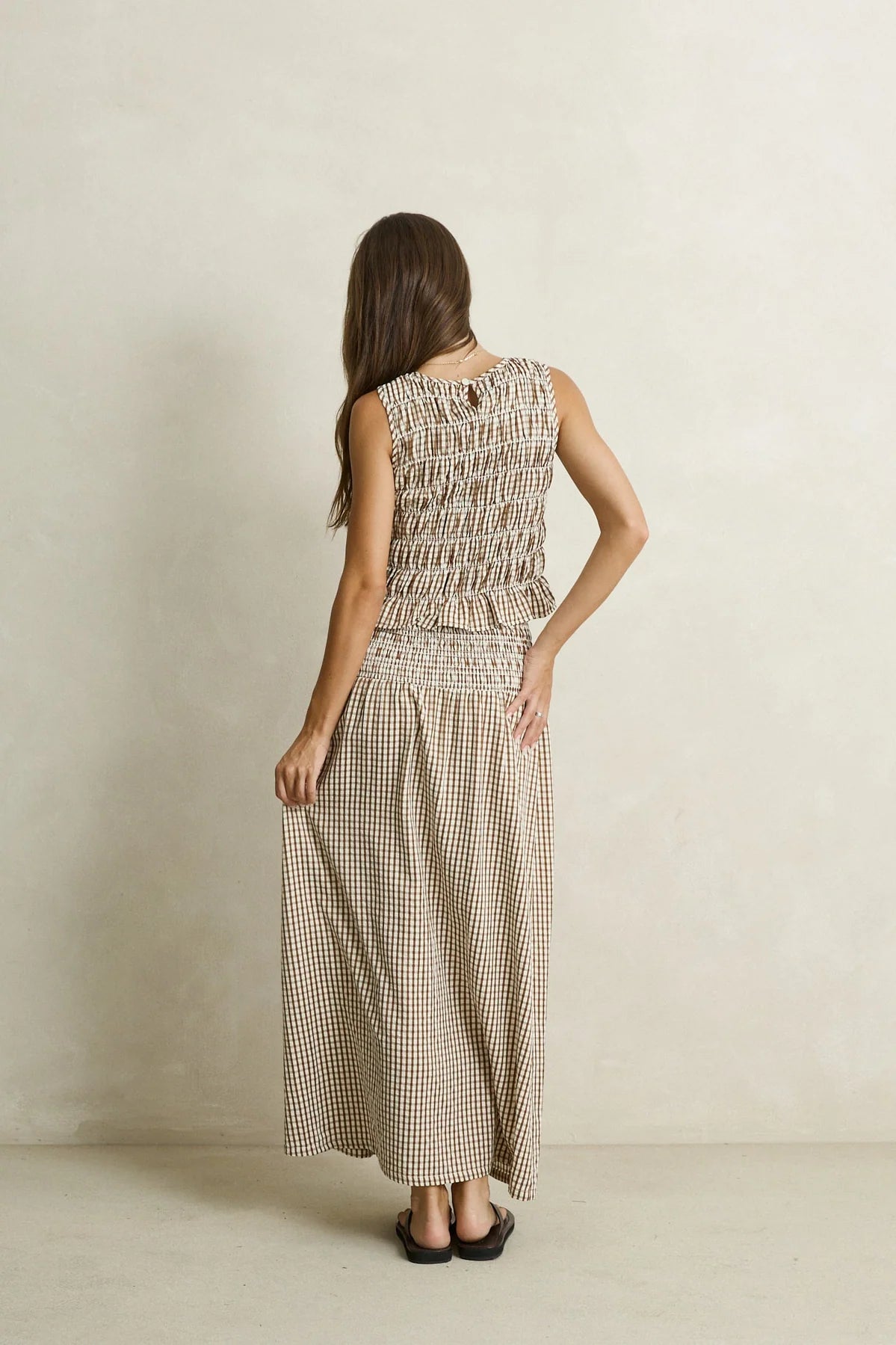 CAPRI CHECK MAXI SHIRT