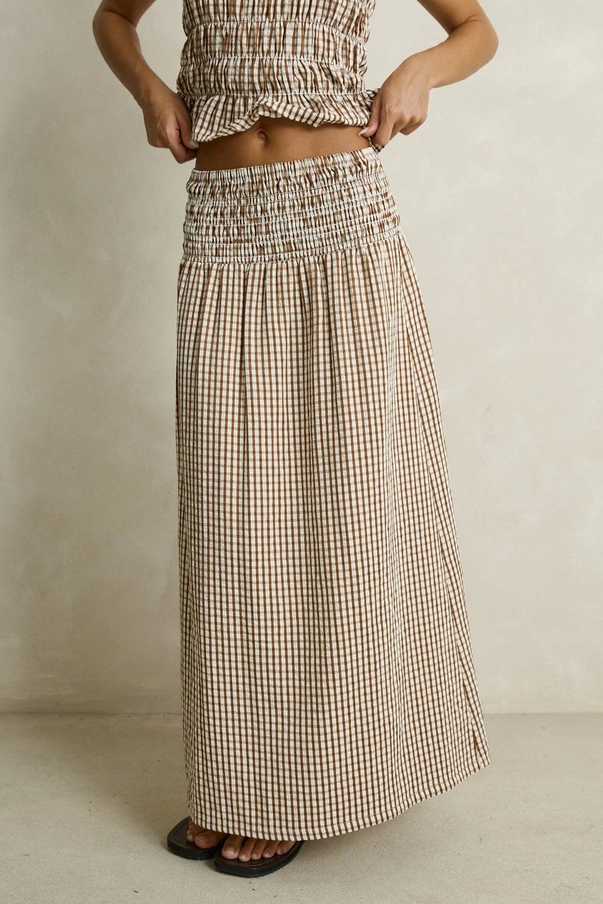 CAPRI CHECK MAXI SHIRT