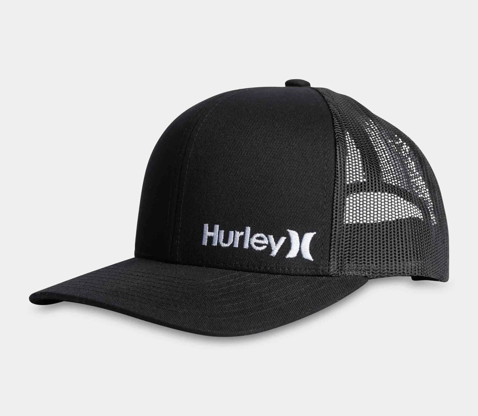 corp trucker hat, black, hurley