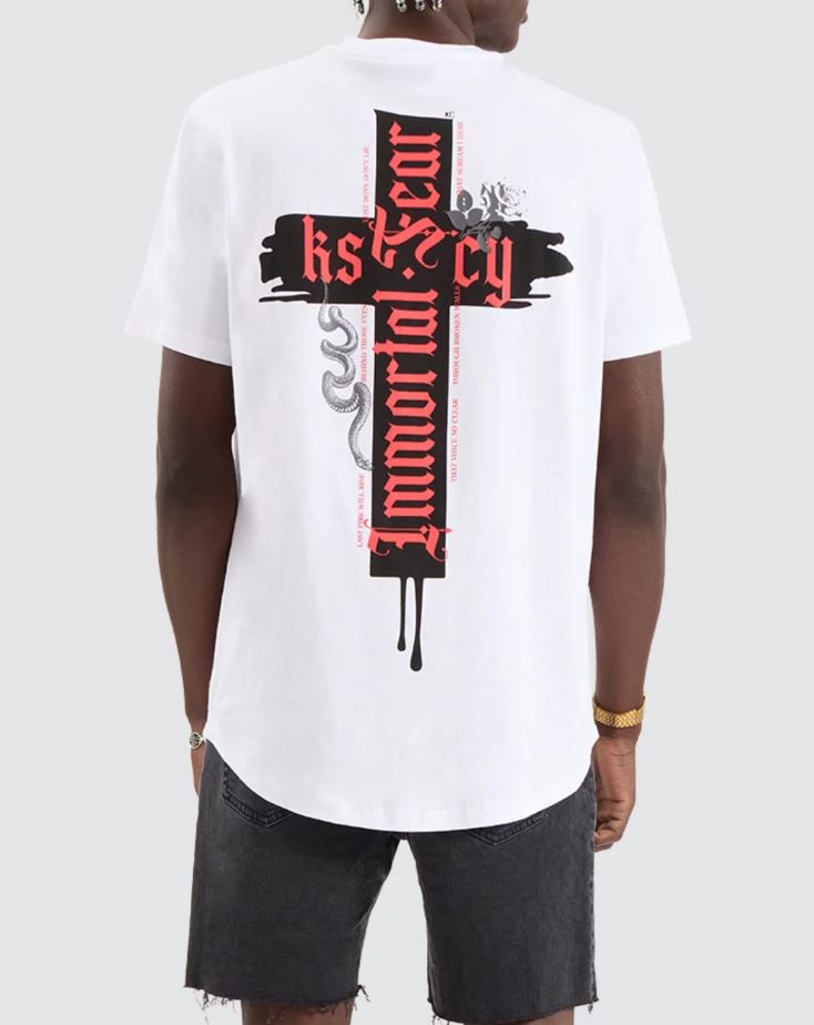 DISRUPTED DUAL CURVED TEE