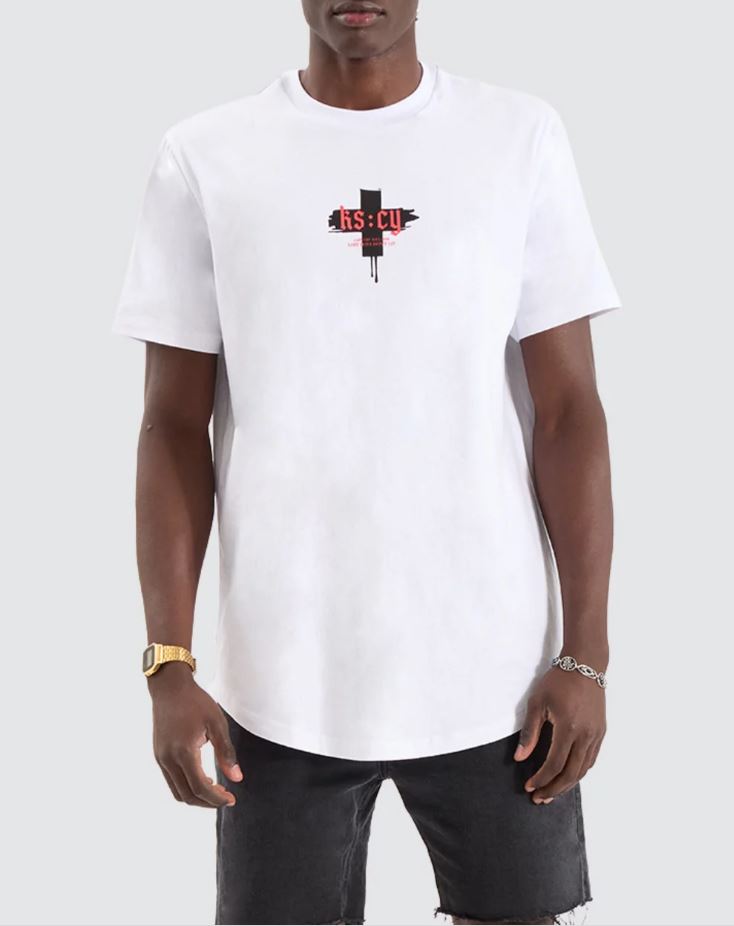 DISRUPTED DUAL CURVED TEE