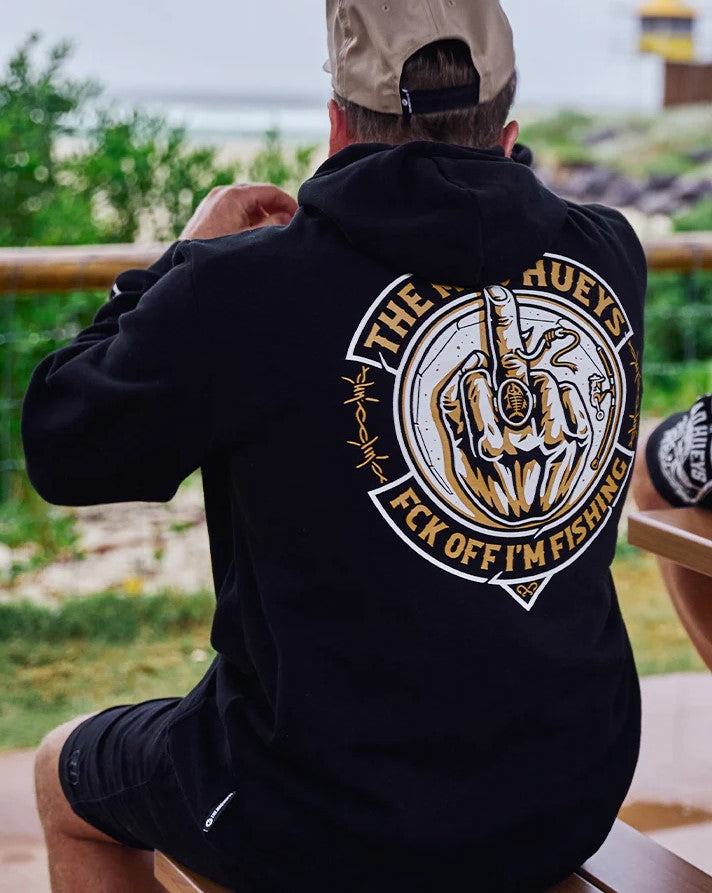 FK OFF FISH ON HOODED PULLOVER