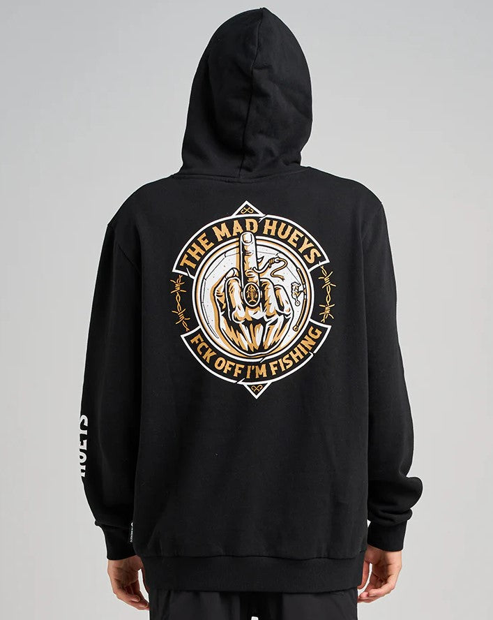FK OFF FISH ON HOODED PULLOVER