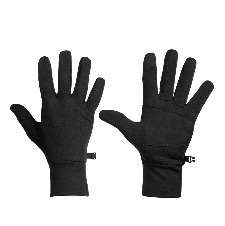Pair of black gloves on a white background