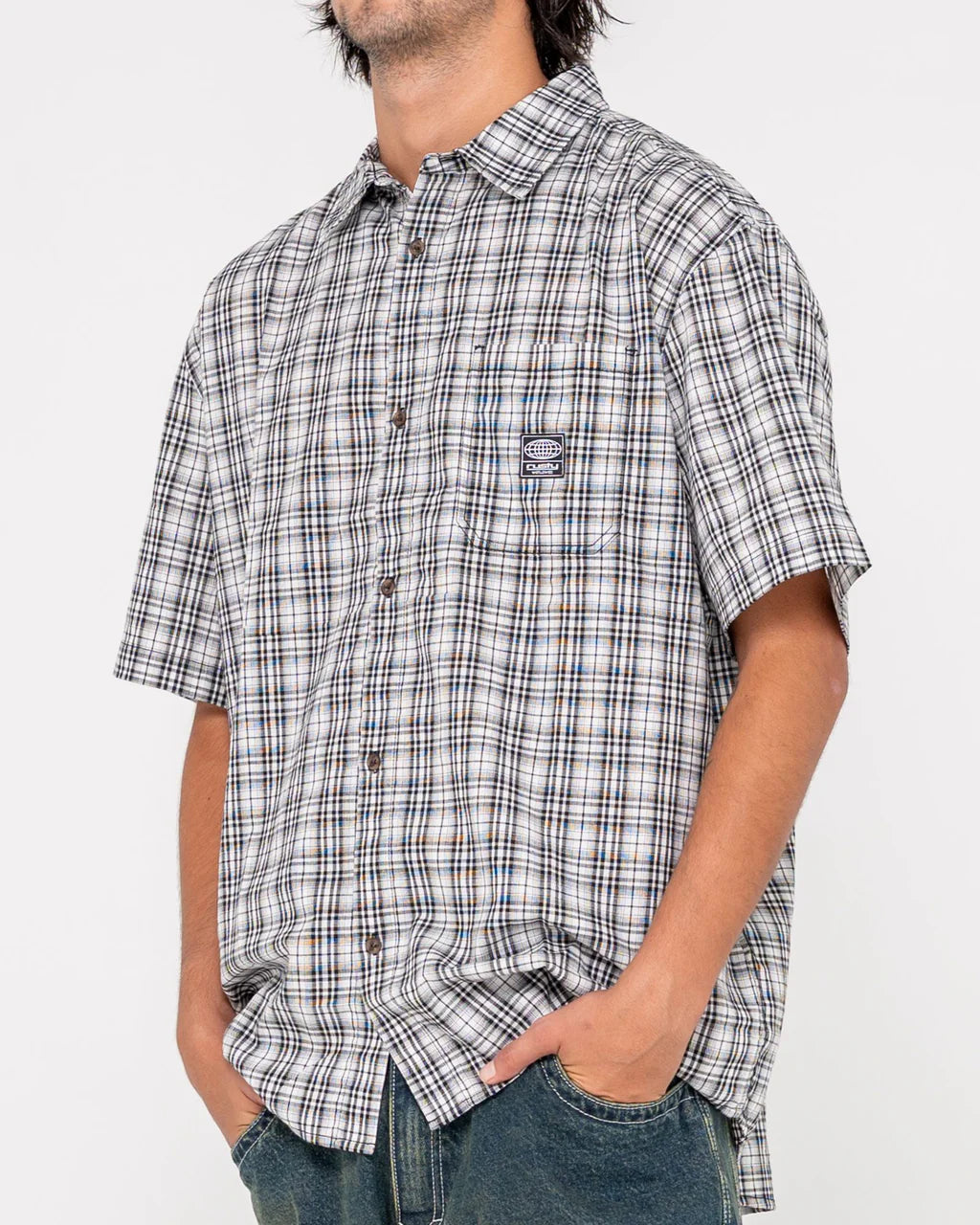 WORLDWIDE CURVED HEM SHORT SLEEVE SHIRT