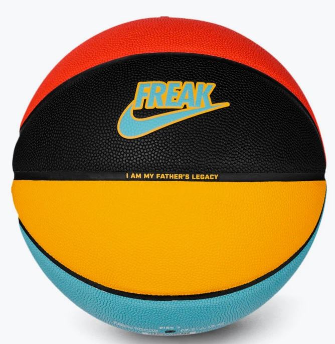 NIKE GIANNIS ALL COURT 2.0 8P BASKETBALL COSMIC CLAY/BLACK/UNIVERSITY GOLD INDOOR OUTDOOR BALL