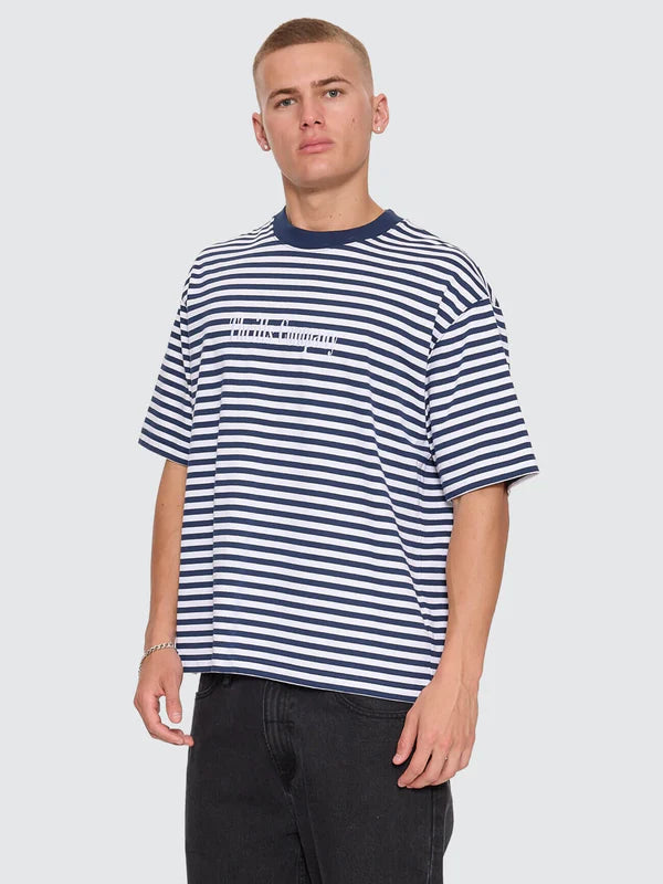 PRIMITIVE STRIPE OVERSIZE BOX CROP TEE
