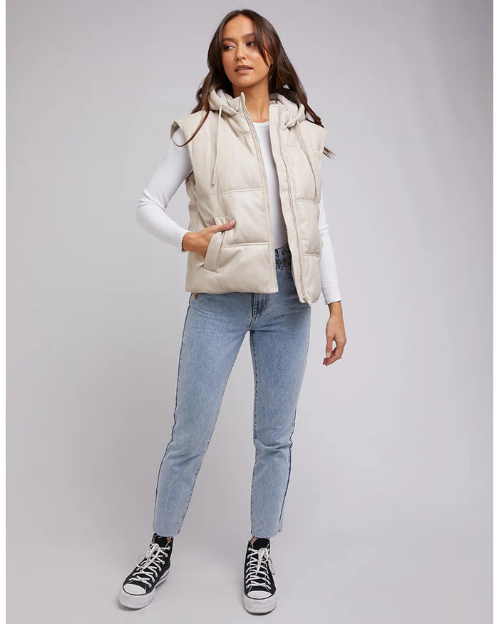 the puffer vest, natural, silent theory