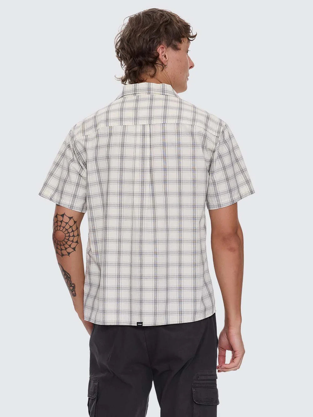 TOUCH THE SKY CHECK SHORT SLEEVE CROPPED SHIRT