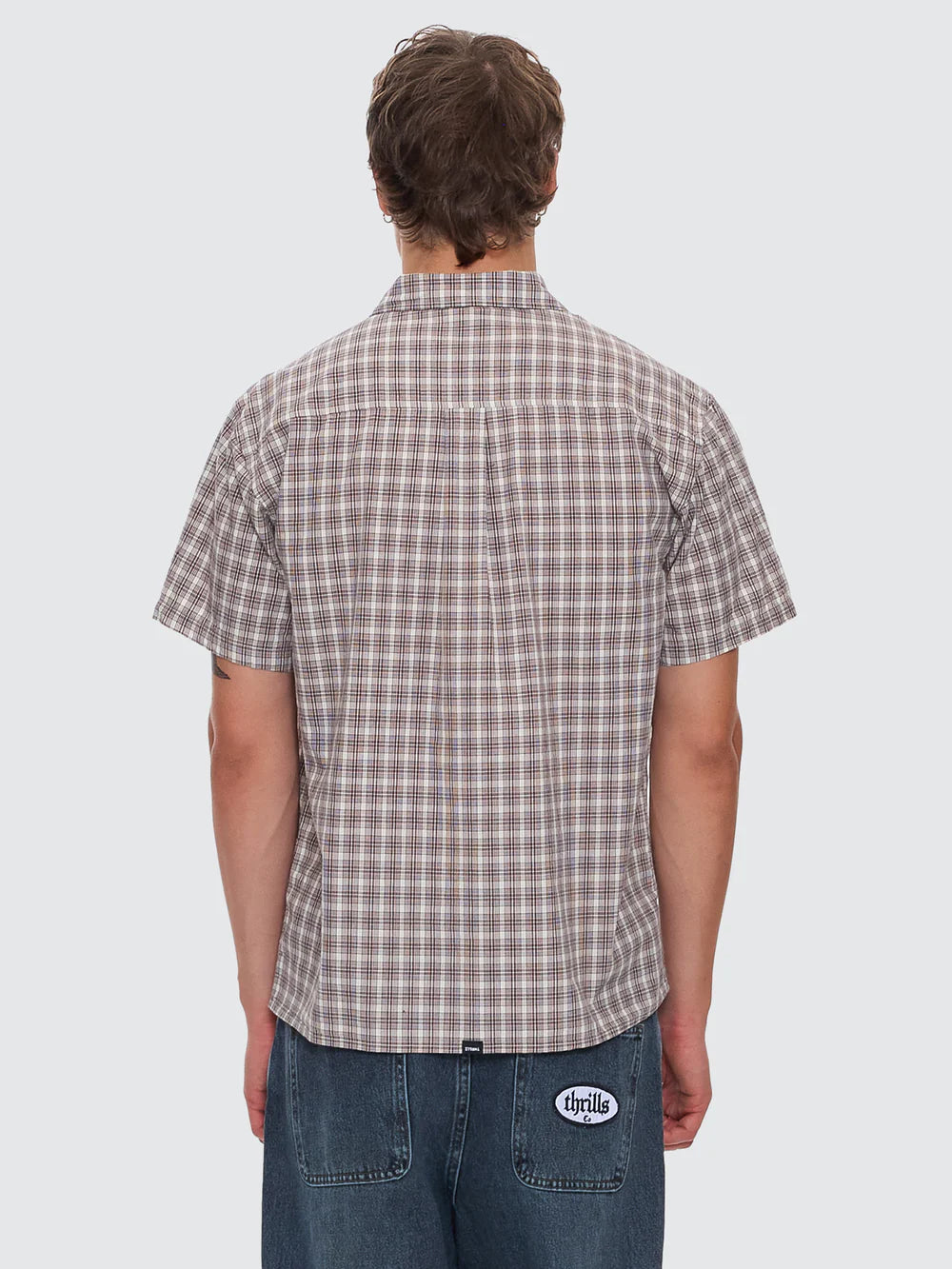ADORNED CHECK SHORT SLEEVE SHIRT