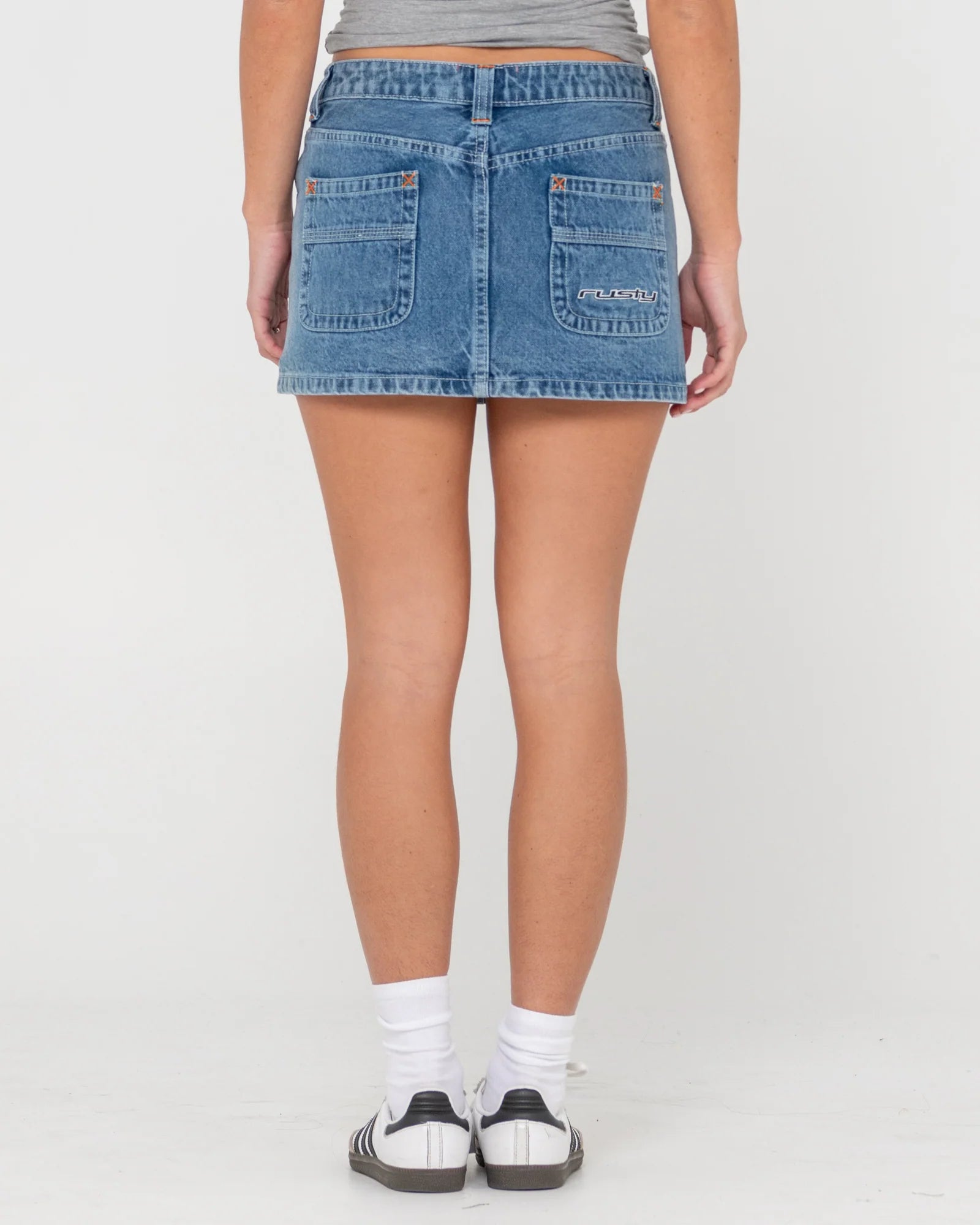 FLIP MOMMY LOW RISE MINI DENIM SKIRT