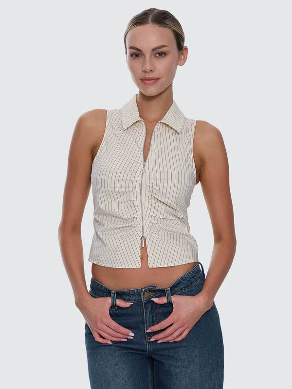 ANDY ZIP SLEEVELESS SHIRT