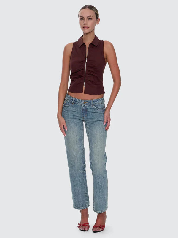 ANDY ZIP SLEEVELESS SHIRT