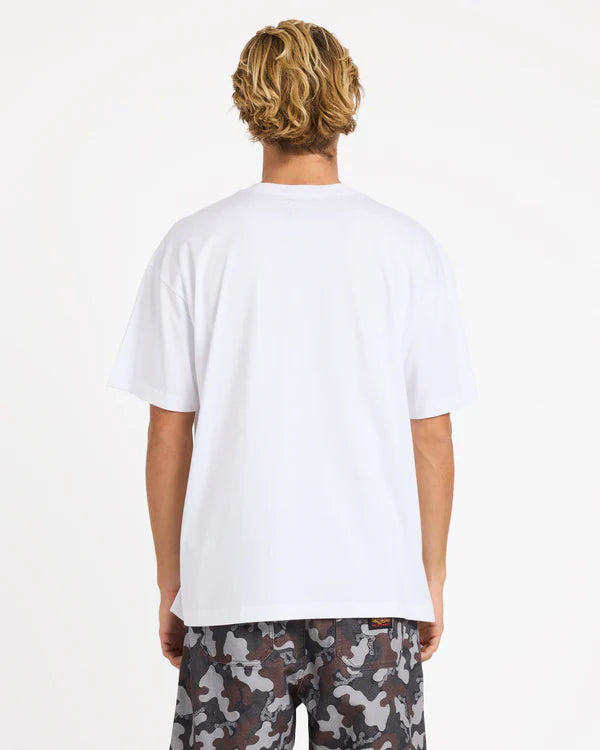 OTIS SNAKE SS white billabong mens short sleeve t-shirt OG fit tee Large front print Otis Carey collection