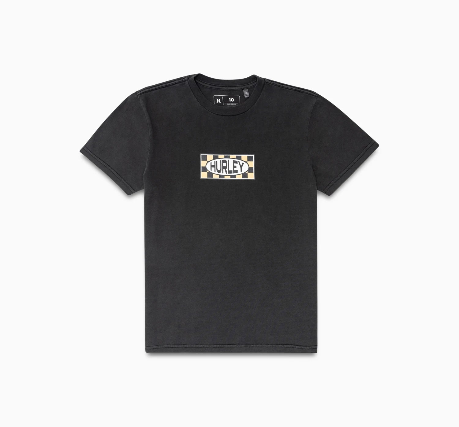 boys check tee, black, hurley