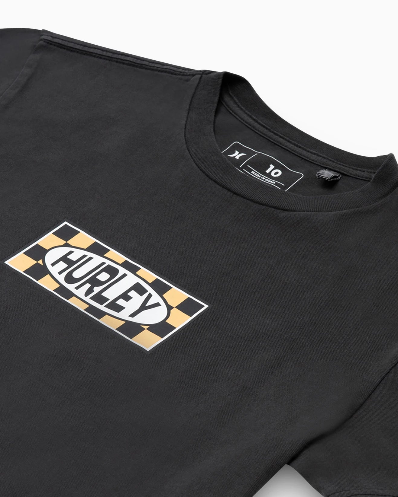 boys check tee, black, hurley