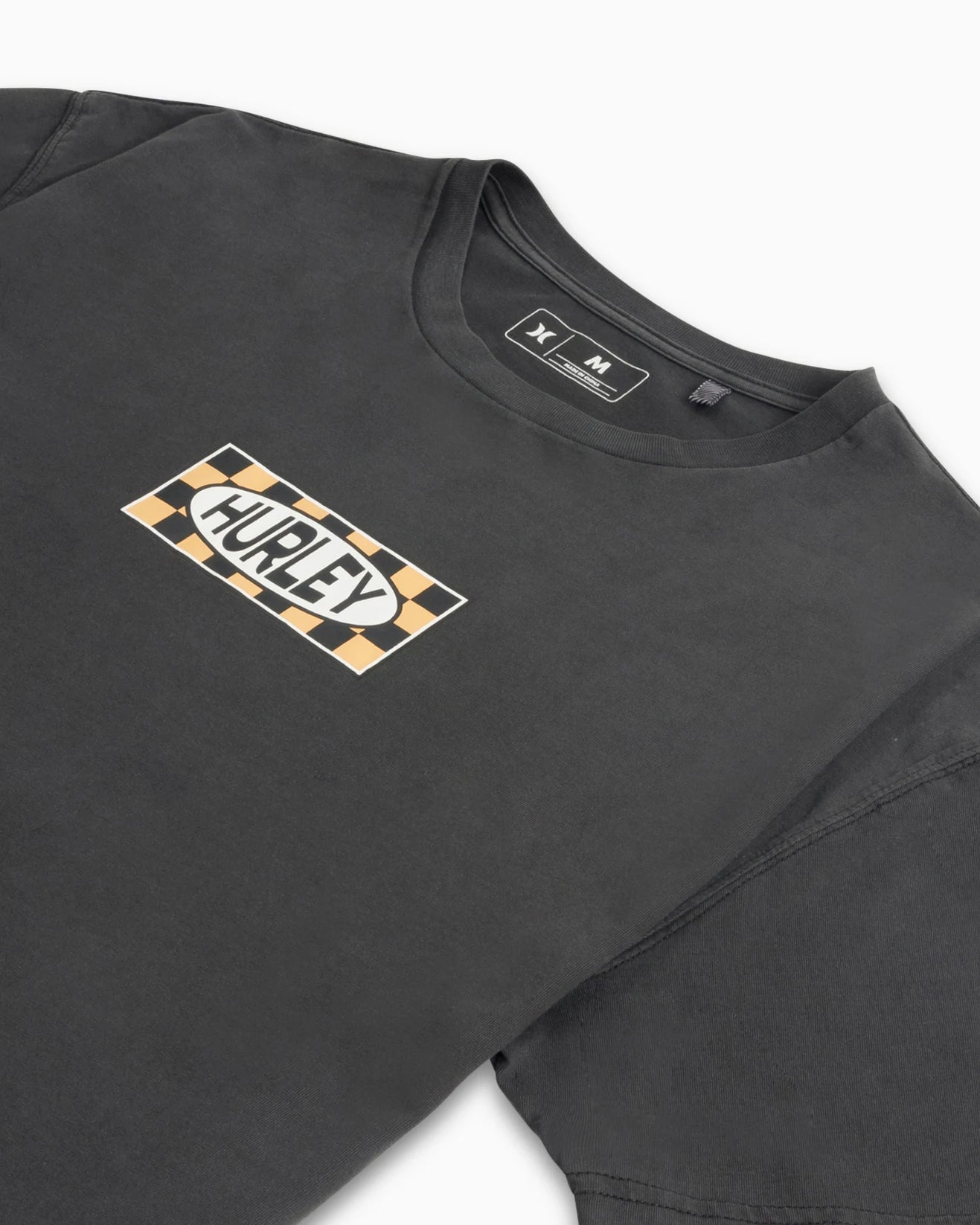 check tee, black, hurley, mens t-shirt