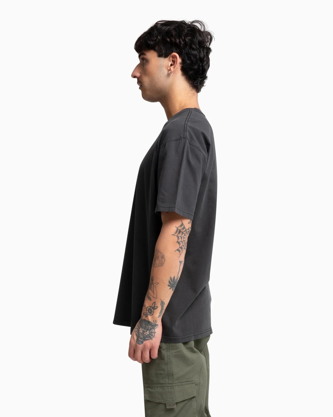 check tee, black, hurley, mens t-shirt