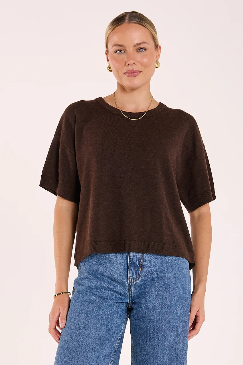chocolate brown knit