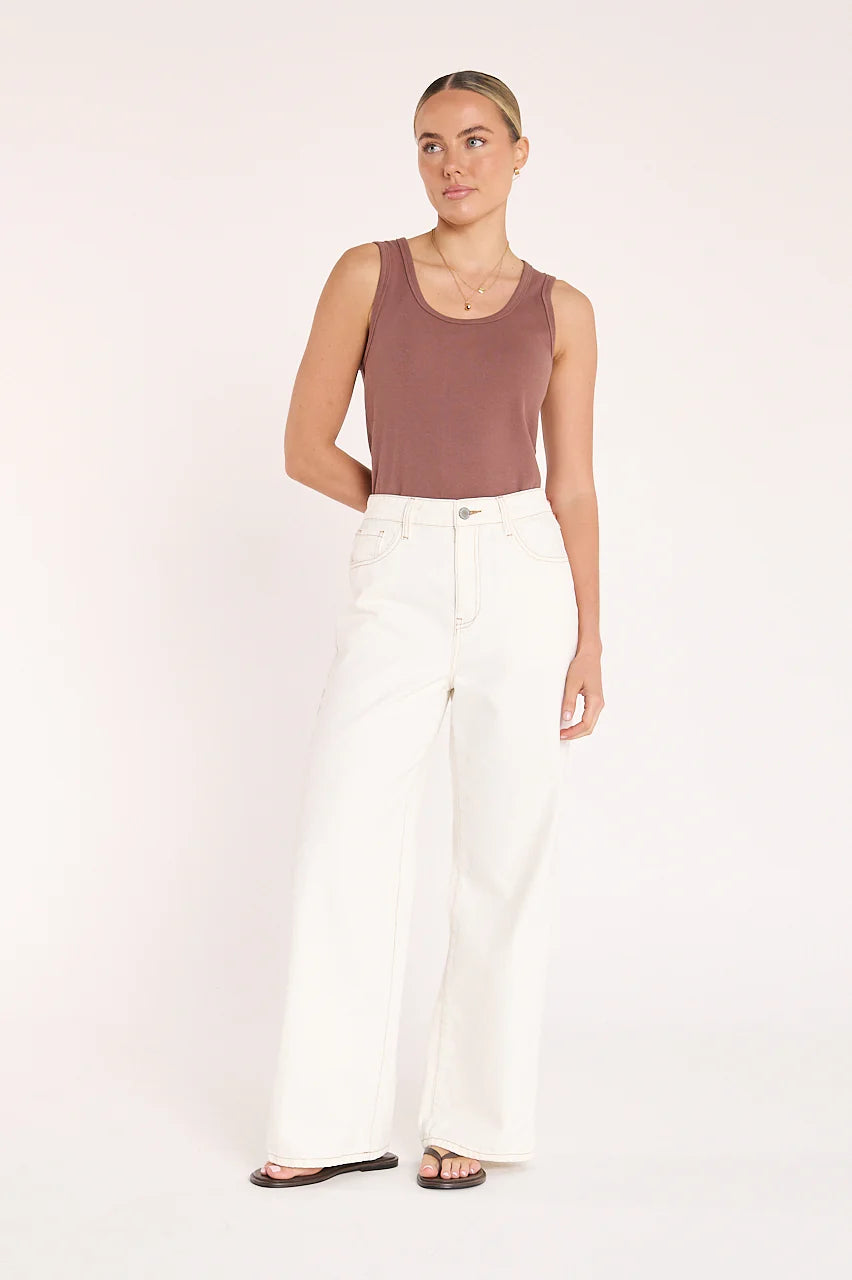 feather and noise cream wide leg jean