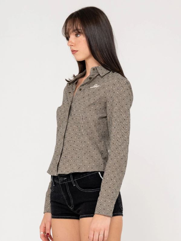 HOTTIE HOUNDS L/S BUTTON UP SHIRT