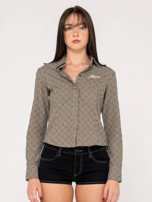 HOTTIE HOUNDS L/S BUTTON UP SHIRT