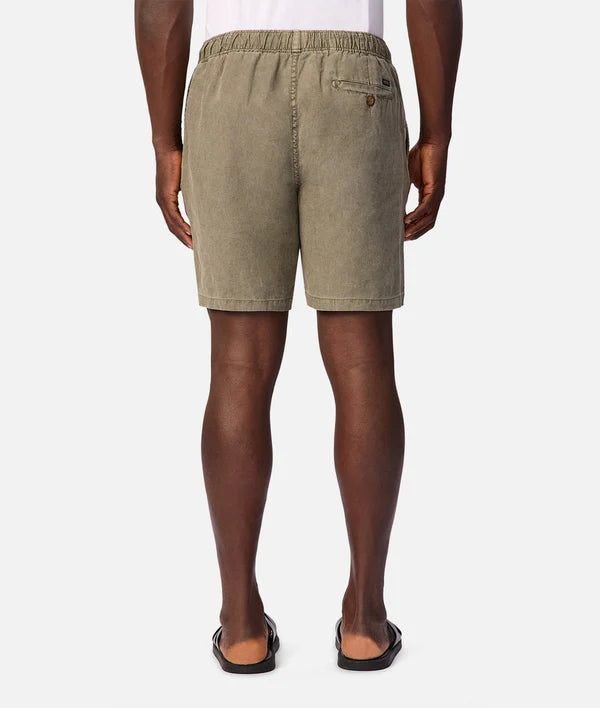 green linen cotton shorts