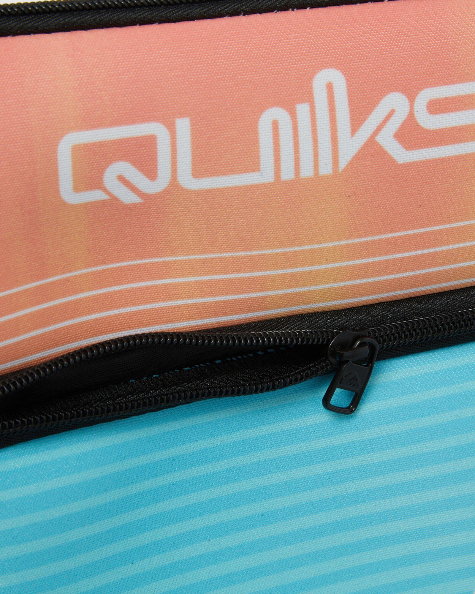 BLOCKED JUMBO BOYS PENCIL CASE BOYS ACCESSORIES QUIKSILVER BLUE ORANGE ZIP 2 COMPARTMENTS BACK TO SCHOOL