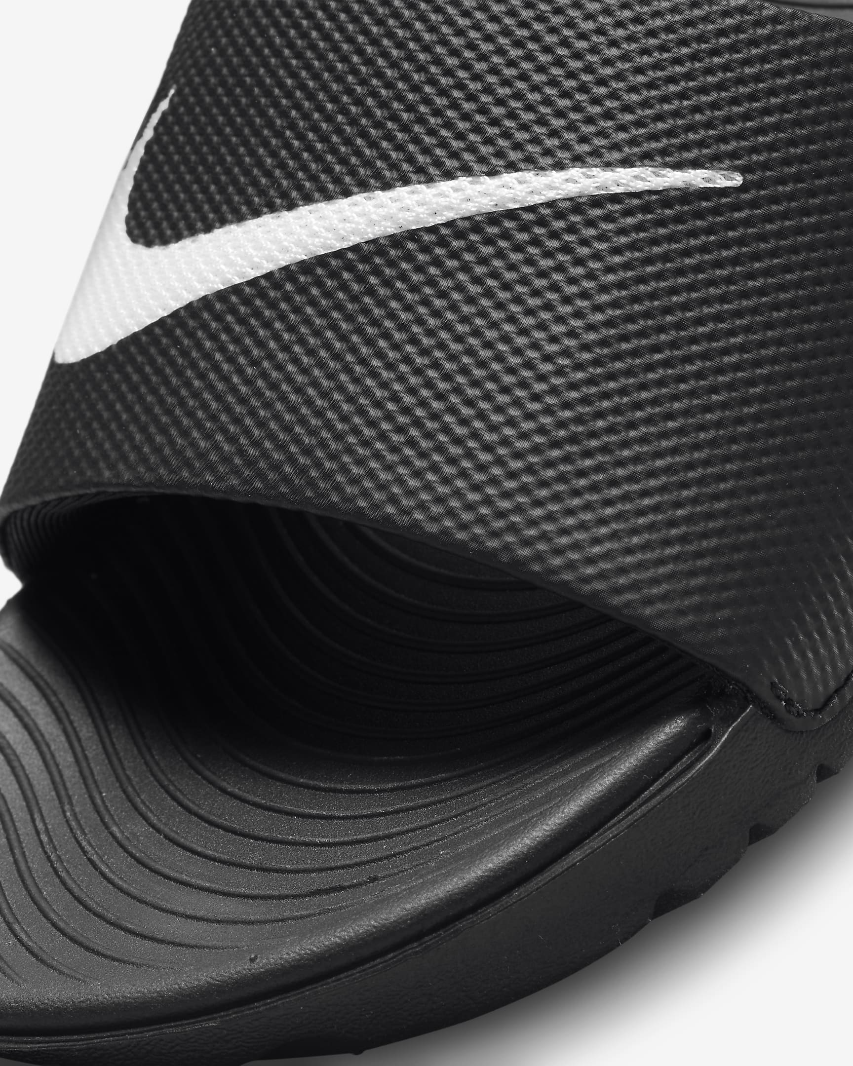 Nike Kawa Slide Kids Children Footwear Black white tick