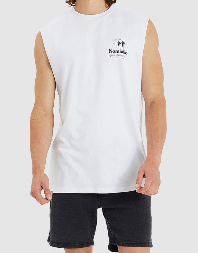 CYCLE RELAXED TEE MENS SINGLET MUSCLE OPTICAL WHITE SUNSET RELAXED FIT