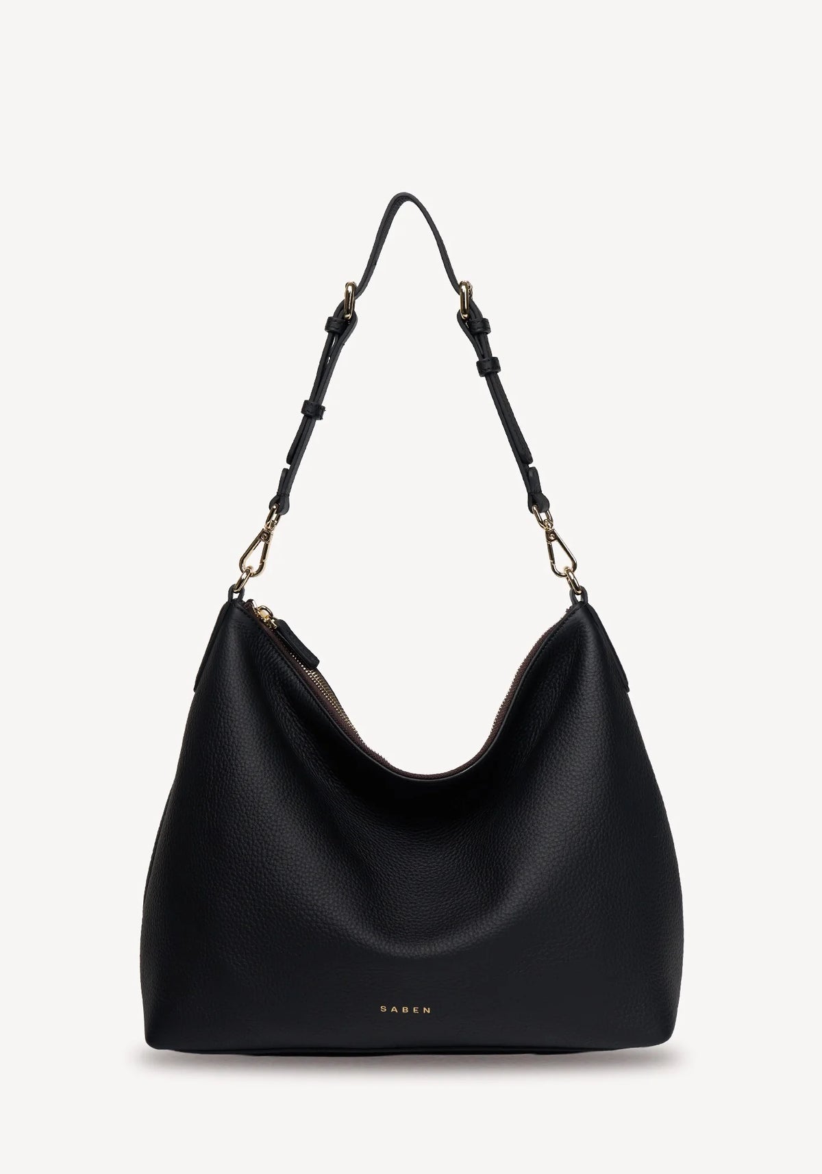 saben mili shoulder leather handbag black