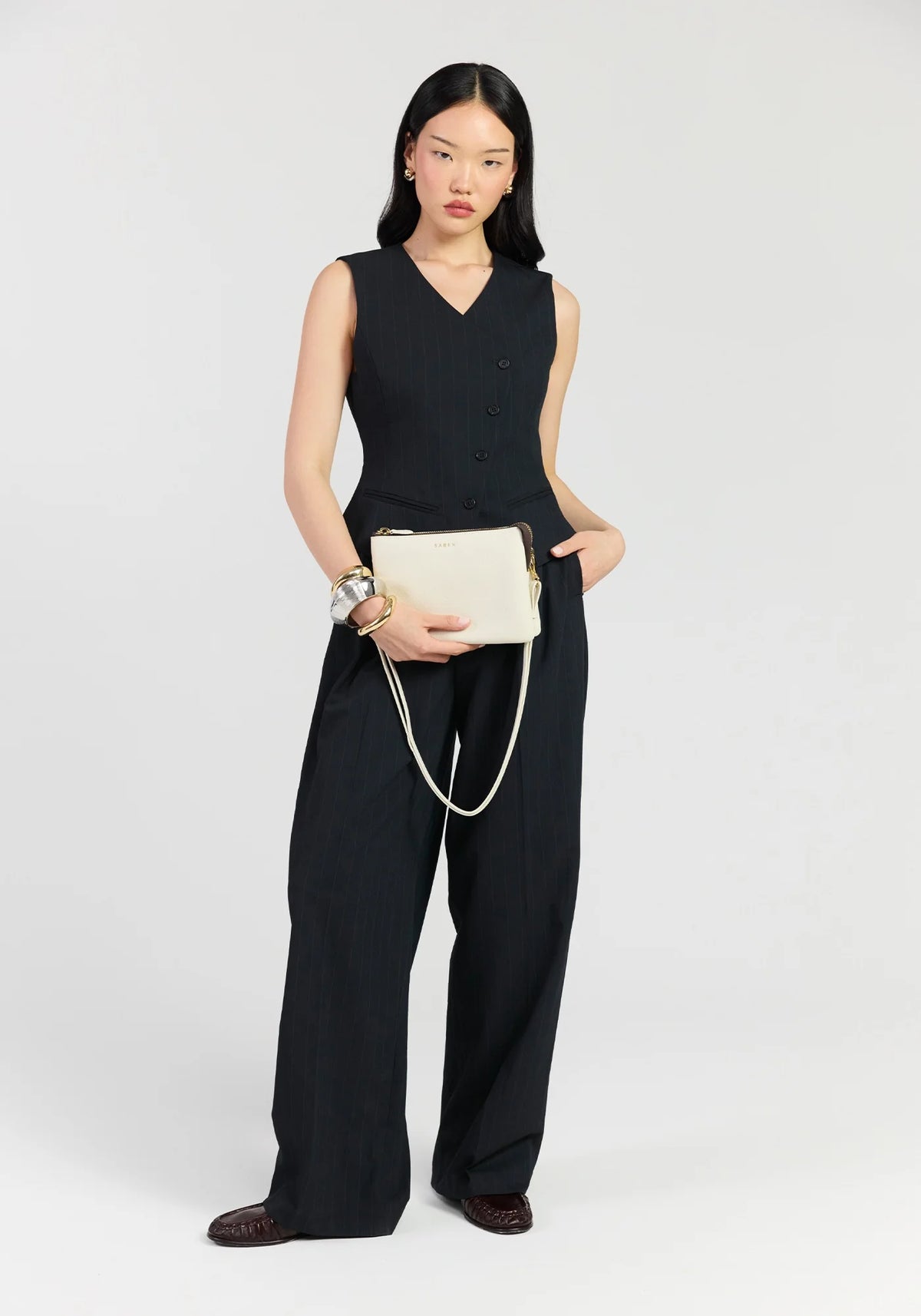 saben tilos big sis off white quartz clutch crossbody handbag
