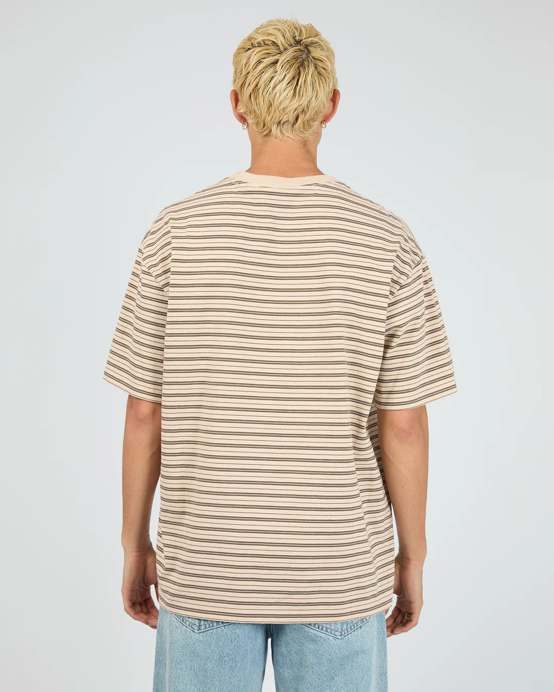 mens silent theory stripe tee natural