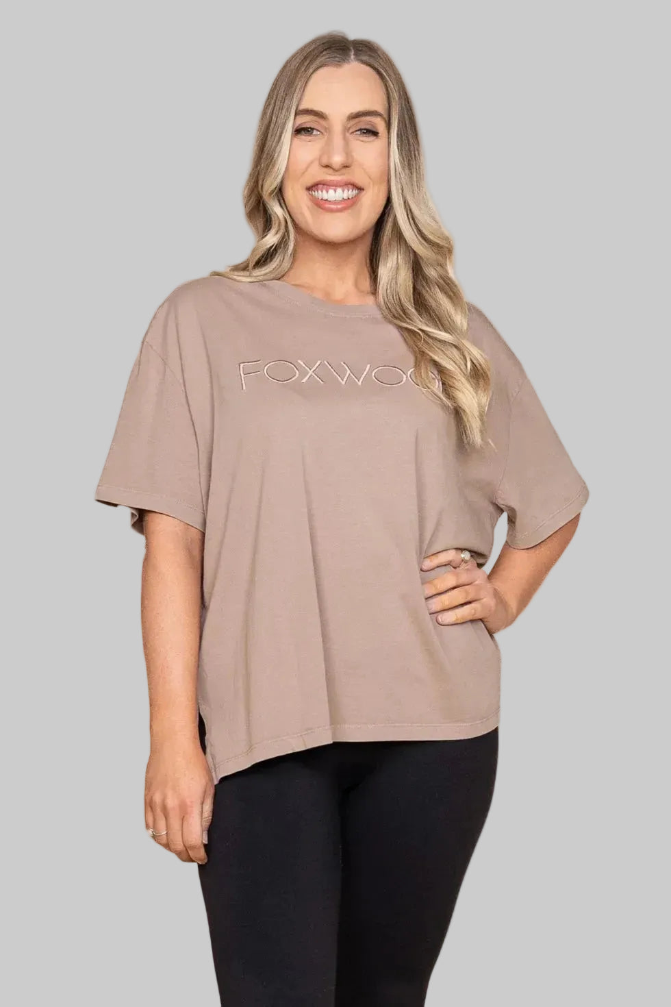 brown Foxwood tee long line