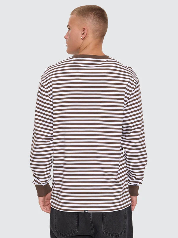 PRIMITIVE STRIPE OVERSIZE BOX CROP LONG SLEEVE TEE