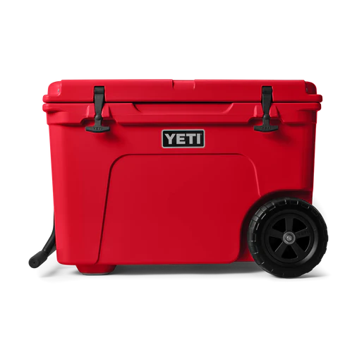 tundra haul, rescue red, yeti hard cooler