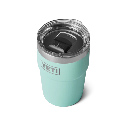 yeti rambler, 16oz, stackable cups, seafoam