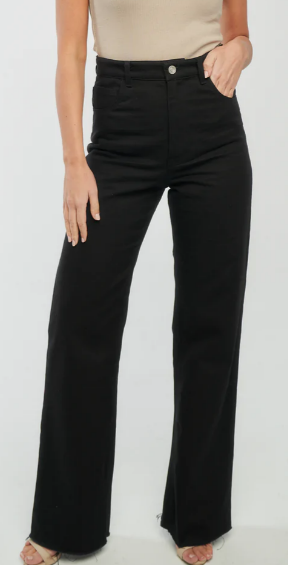 THE JEAN BLACK CASA AMUK LADIES HIGH WAIST WIDE LEGGED JACRON PATCH
