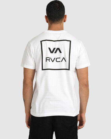 VA ALL THE WAYS SS TEE RVCA WHITE TEE WITH LOGO MENS T-SHIRT APPAREL SUMMER ESSENTIAL SHORT SLEEVES