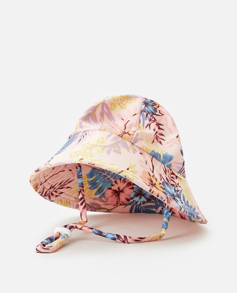ALOHA SURF SWIM HAT - MINI VANILLA RIPCURL GIRLS YOUTH HEADWEAR FLORAL PATTERN WATER PROOF BUCKET HAT