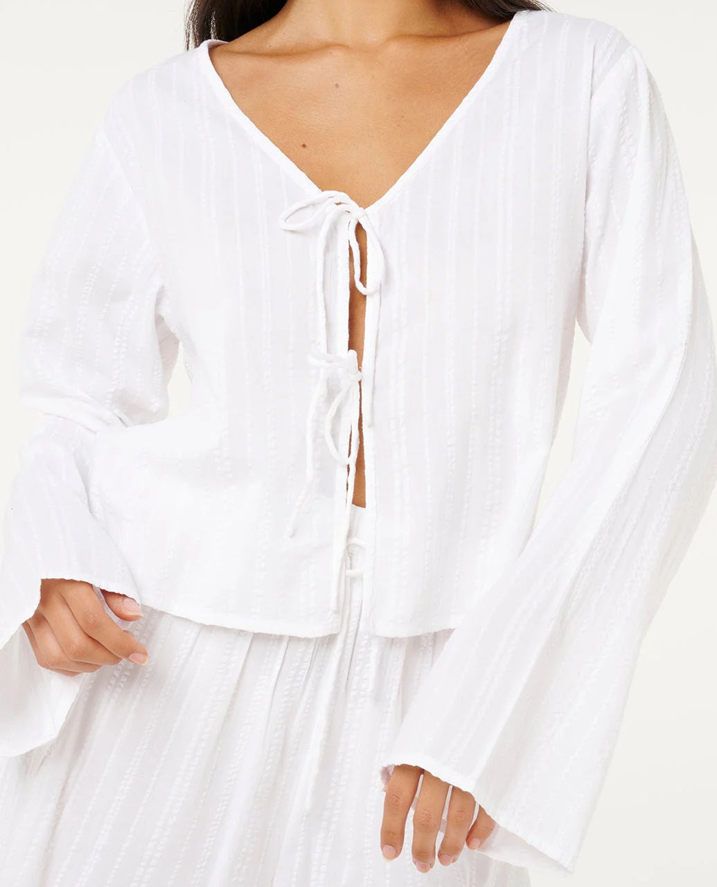 HAZE TIE FRONT SLEEVE TOP