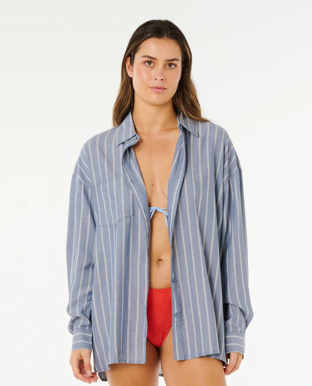 BEACH DAYS PINSTRIPED SHIRT