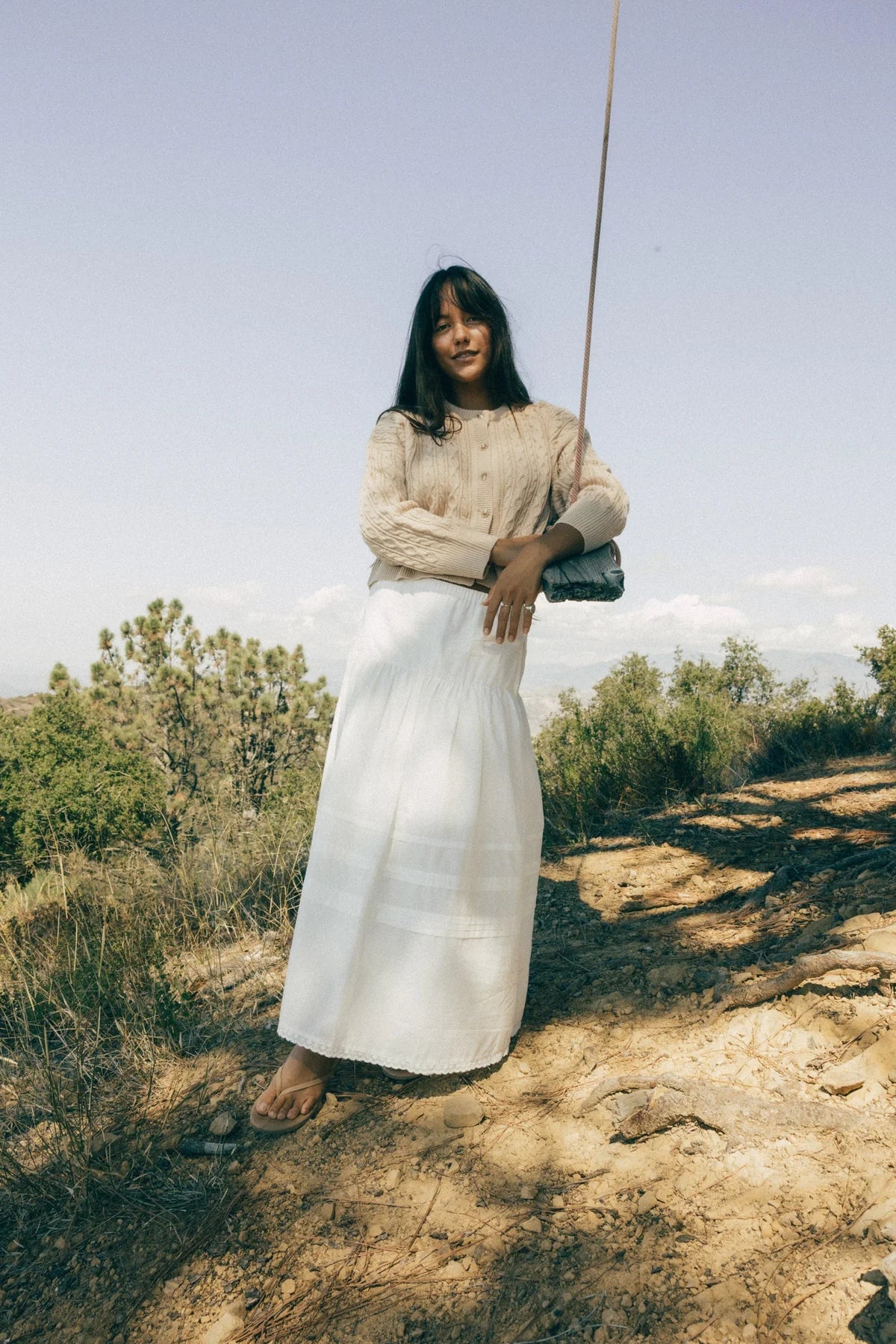 SOLENE RUFFLE MIDI SKIRT