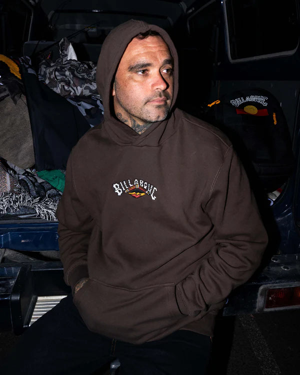 OG fit Pouch pocket Centre front embroidery Otis Carey trims OTIS ARCH POP HOOD CHOCOLATE MENS BILLABONG OTIS CAREY