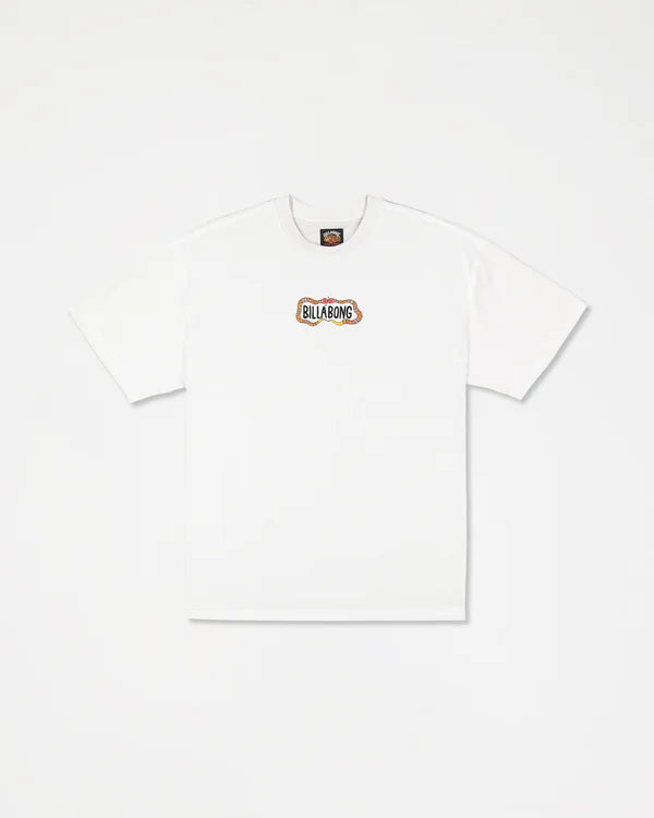 OTIS SNAKE SS white billabong mens short sleeve t-shirt OG fit tee Large front print Otis Carey collection