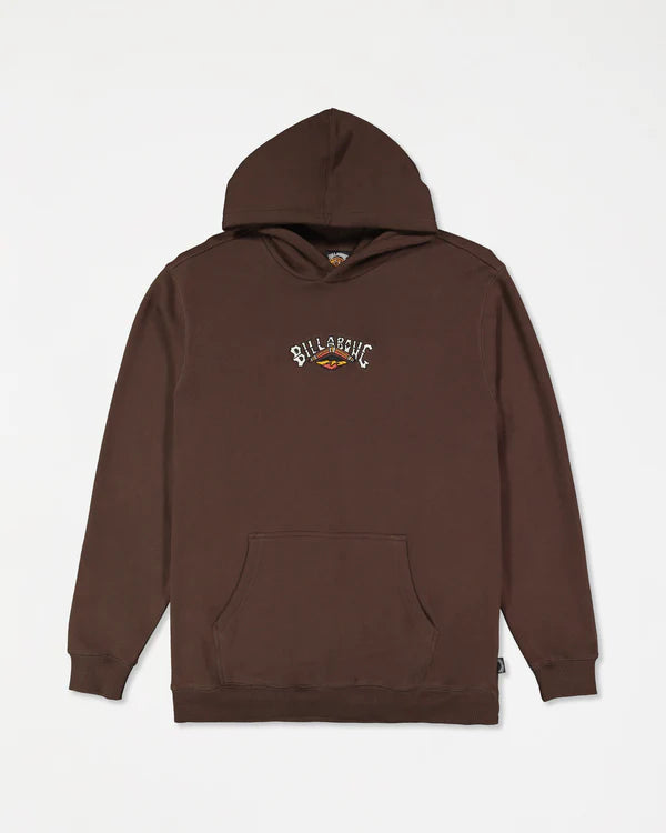 OG fit Pouch pocket Centre front embroidery Otis Carey trims OTIS ARCH POP HOOD CHOCOLATE MENS BILLABONG OTIS CAREY