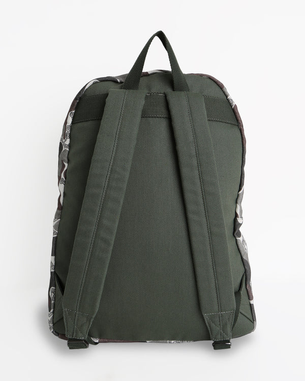 OTIS CAMO SCHOOLS OUT BACKPACK CAMO BILLABONG Cotton canvas backpack Main and front zip pockets A4 sleeve pocket Adjustable straps Logo patch
